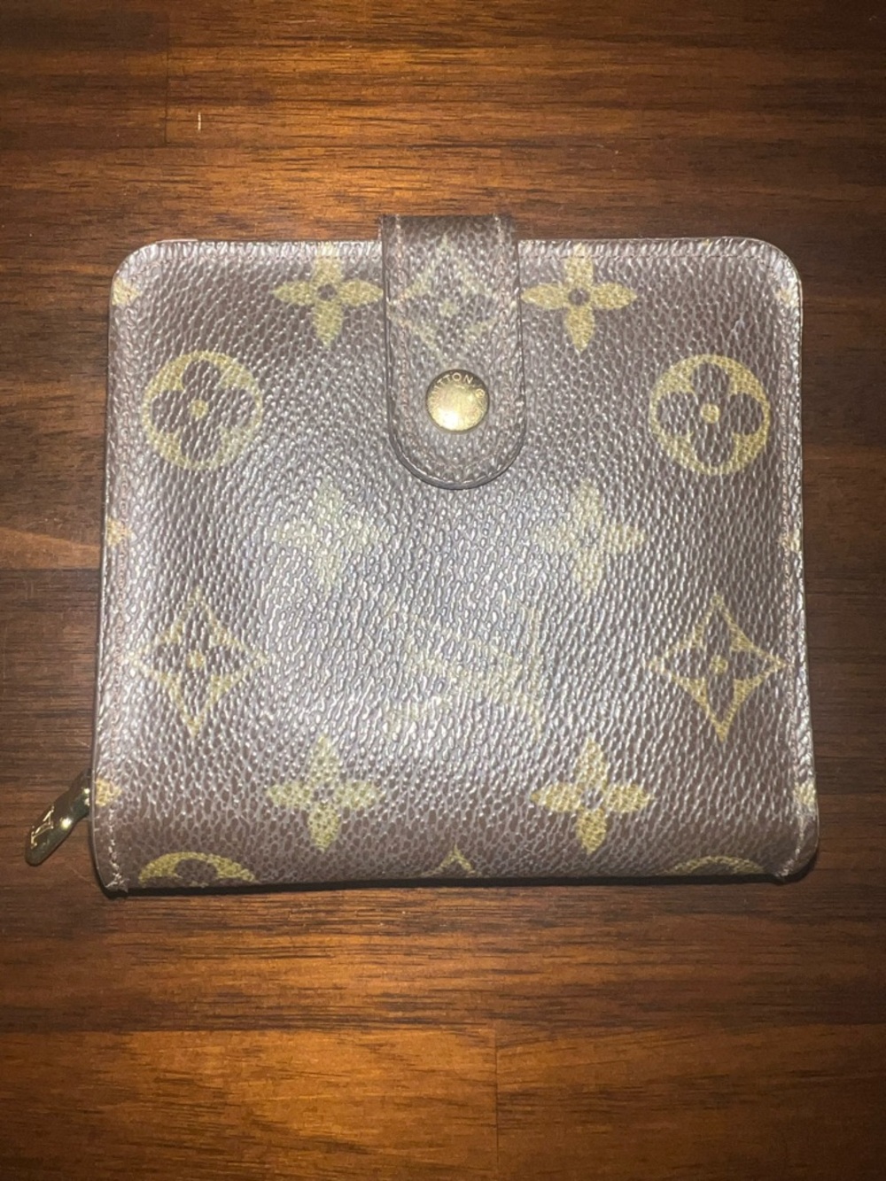 Louis Vuitton Brown & Gold Monogram Compact Wallet